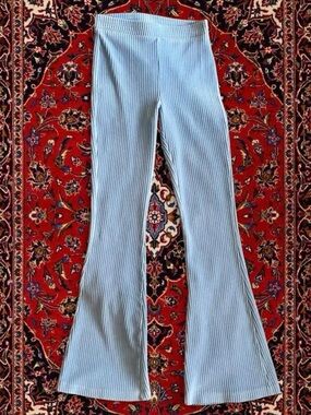 aerie Baby Blue Ribbed Flare Pants